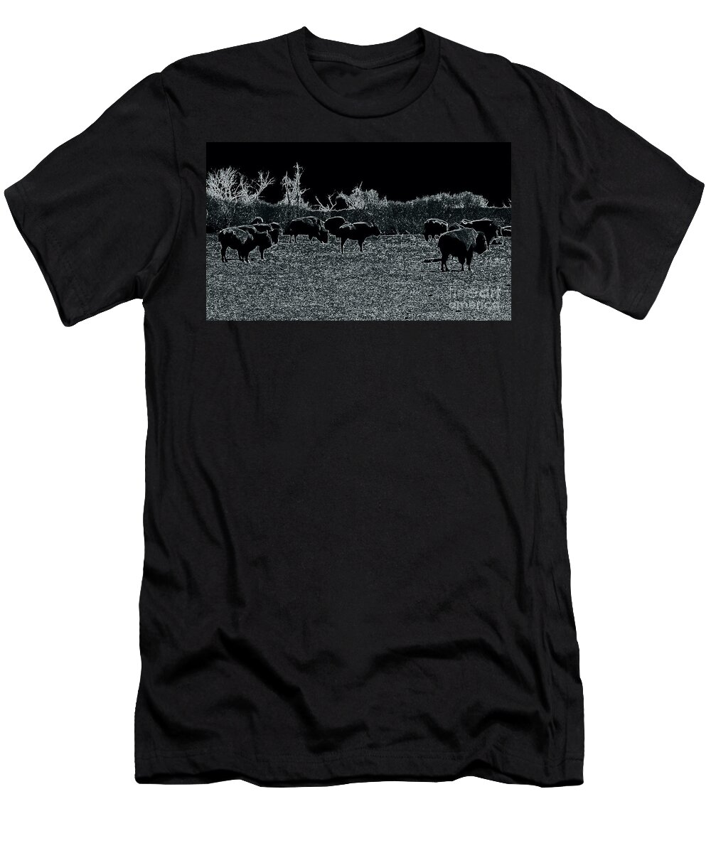Buffalo T-Shirt featuring the photograph Black and White Nature by Kim Galluzzo