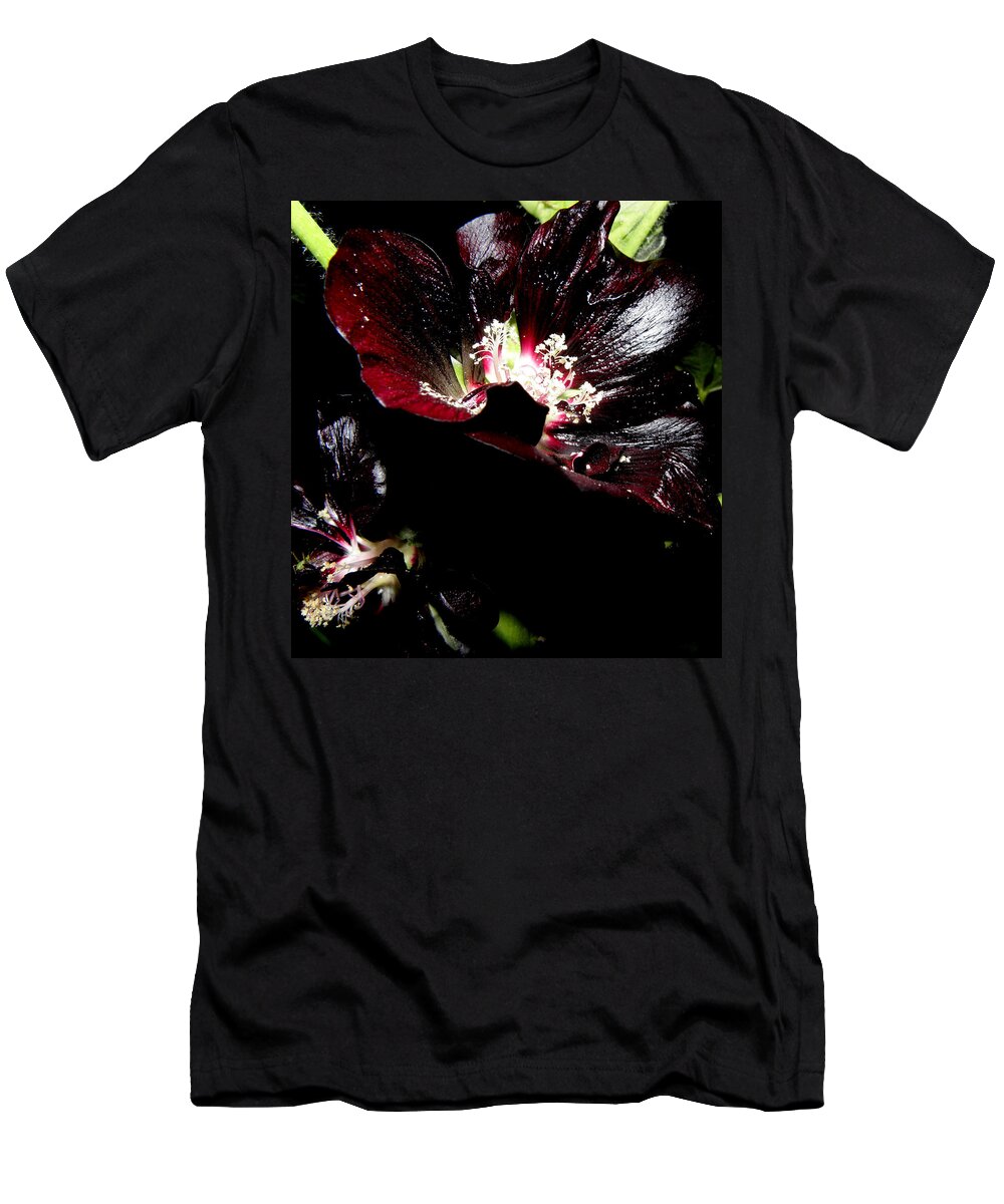 Black Hollyhock T-Shirt featuring the photograph Black is Beautiful by Kim Galluzzo Wozniak