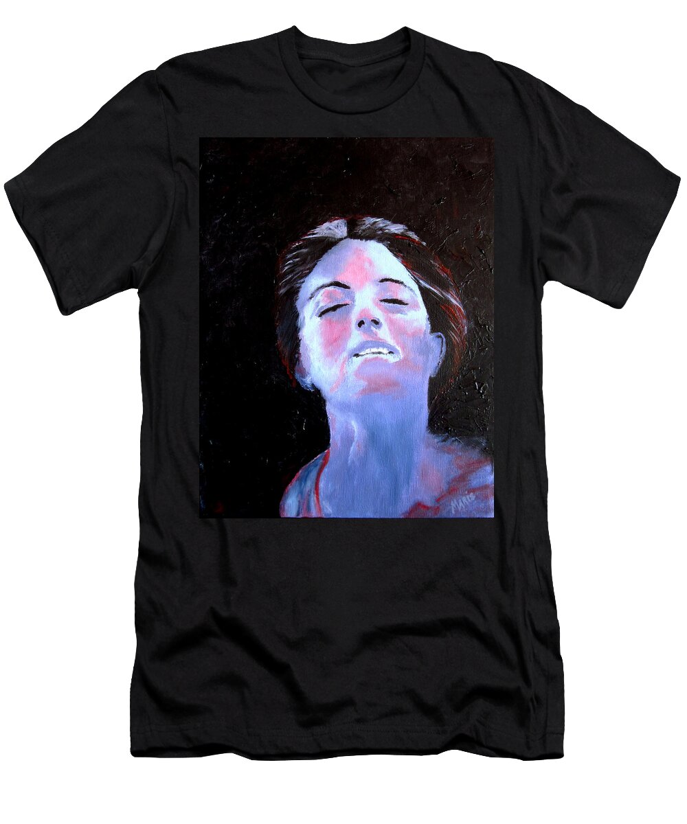 Abstract T-Shirt featuring the painting Blue Lady by Maris Sherwood