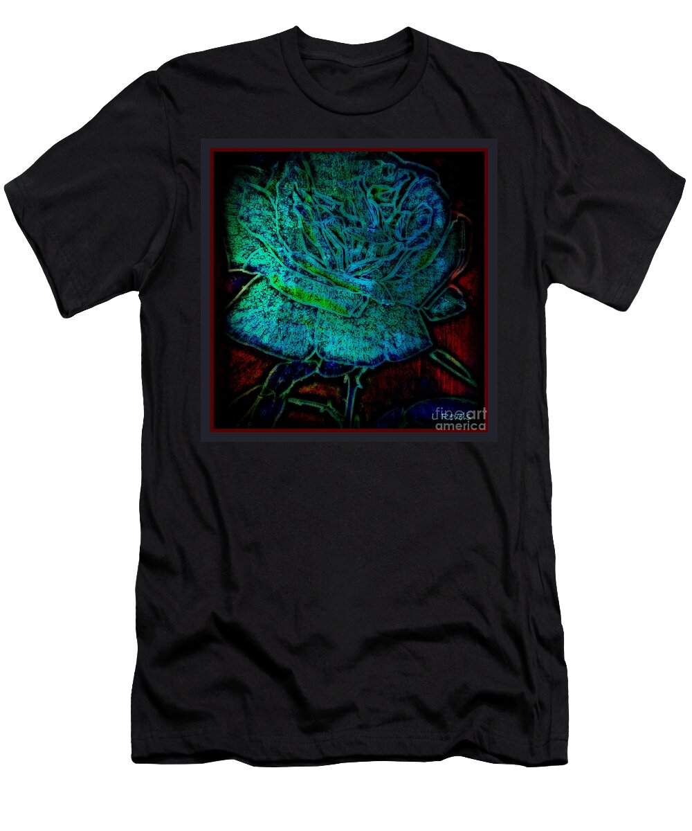 Abstract T-Shirt featuring the photograph Blue Rose II by Leslie Revels