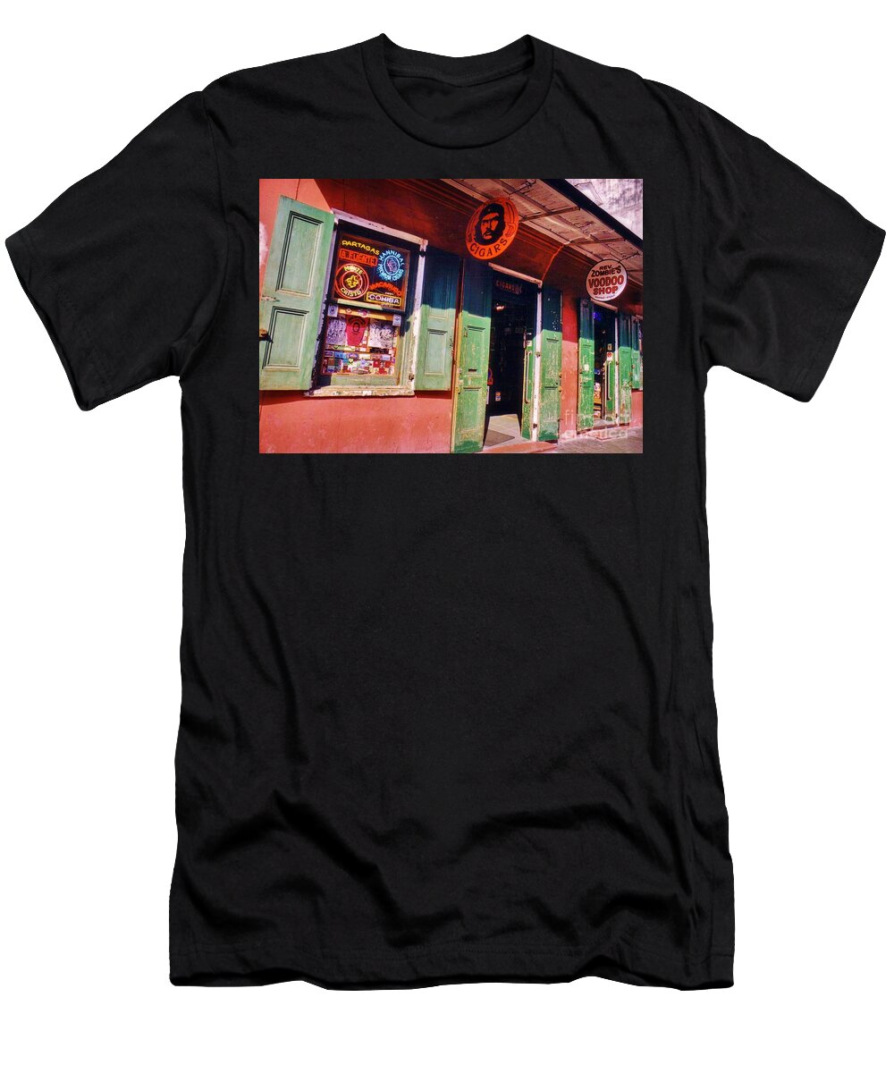 Store Fronts T-Shirt featuring the photograph Bourbon Stree Shops by John Malone