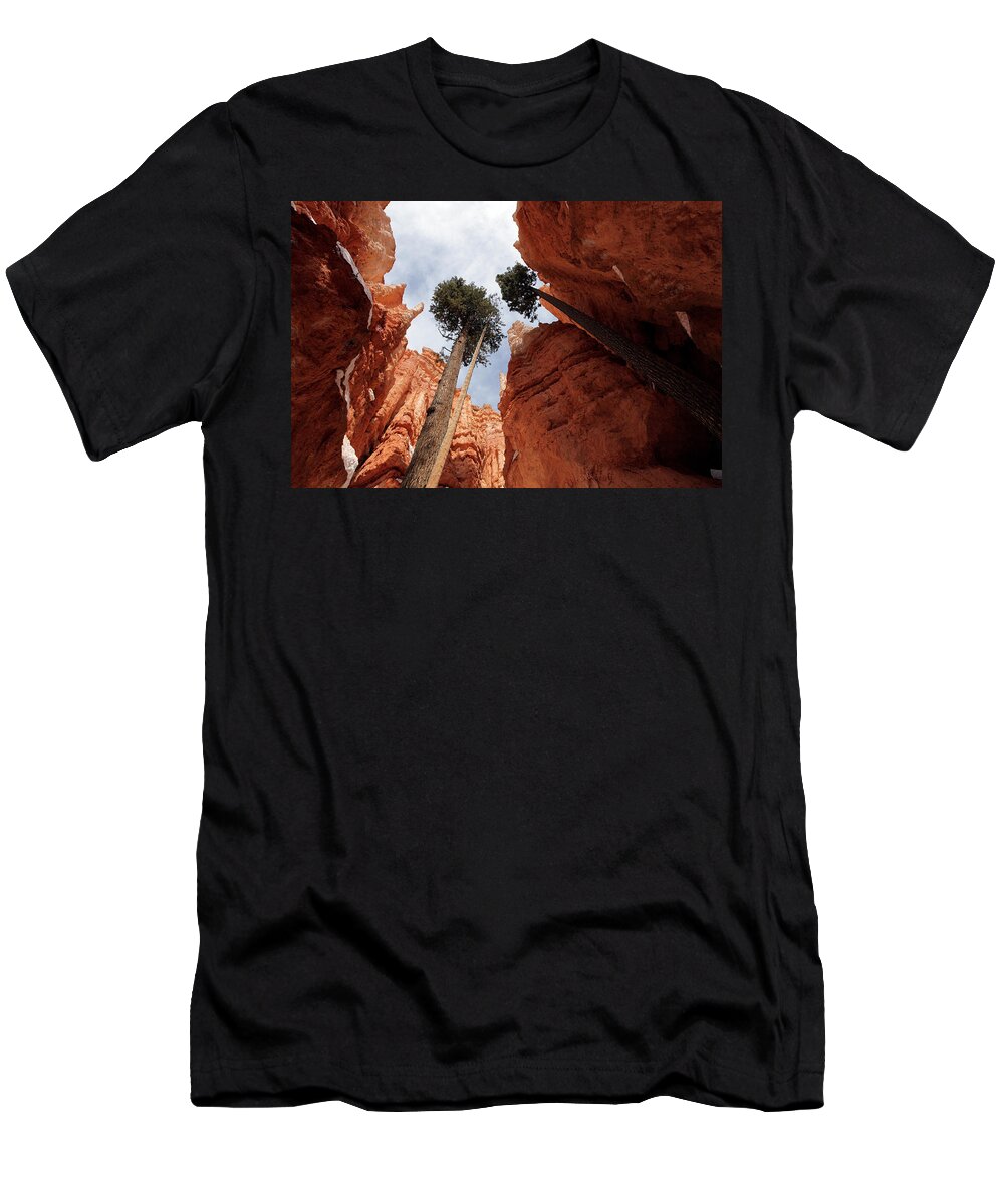 America T-Shirt featuring the photograph Bryce Canyon Towering Hoodoos by Karen Lee Ensley
