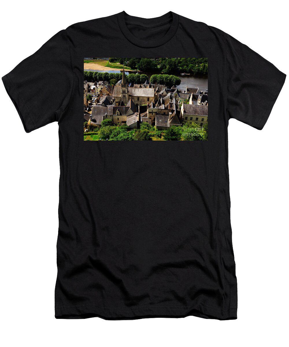 From Above T-Shirt featuring the photograph Chinon and the Loire River by Louise Heusinkveld