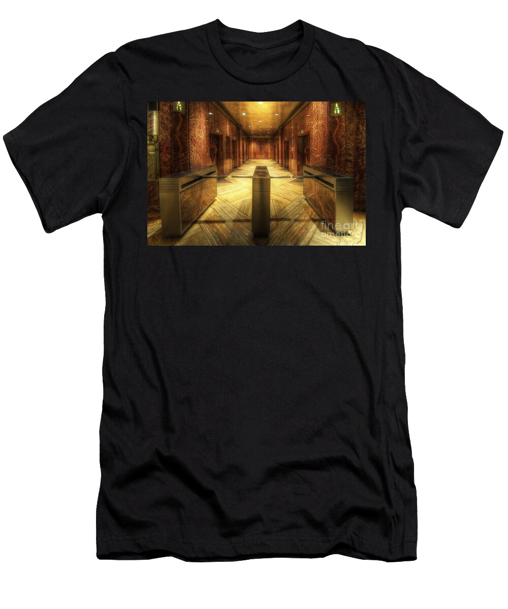  Yhun Suarez T-Shirt featuring the photograph Chrysler Building Elevator Lobby by Yhun Suarez