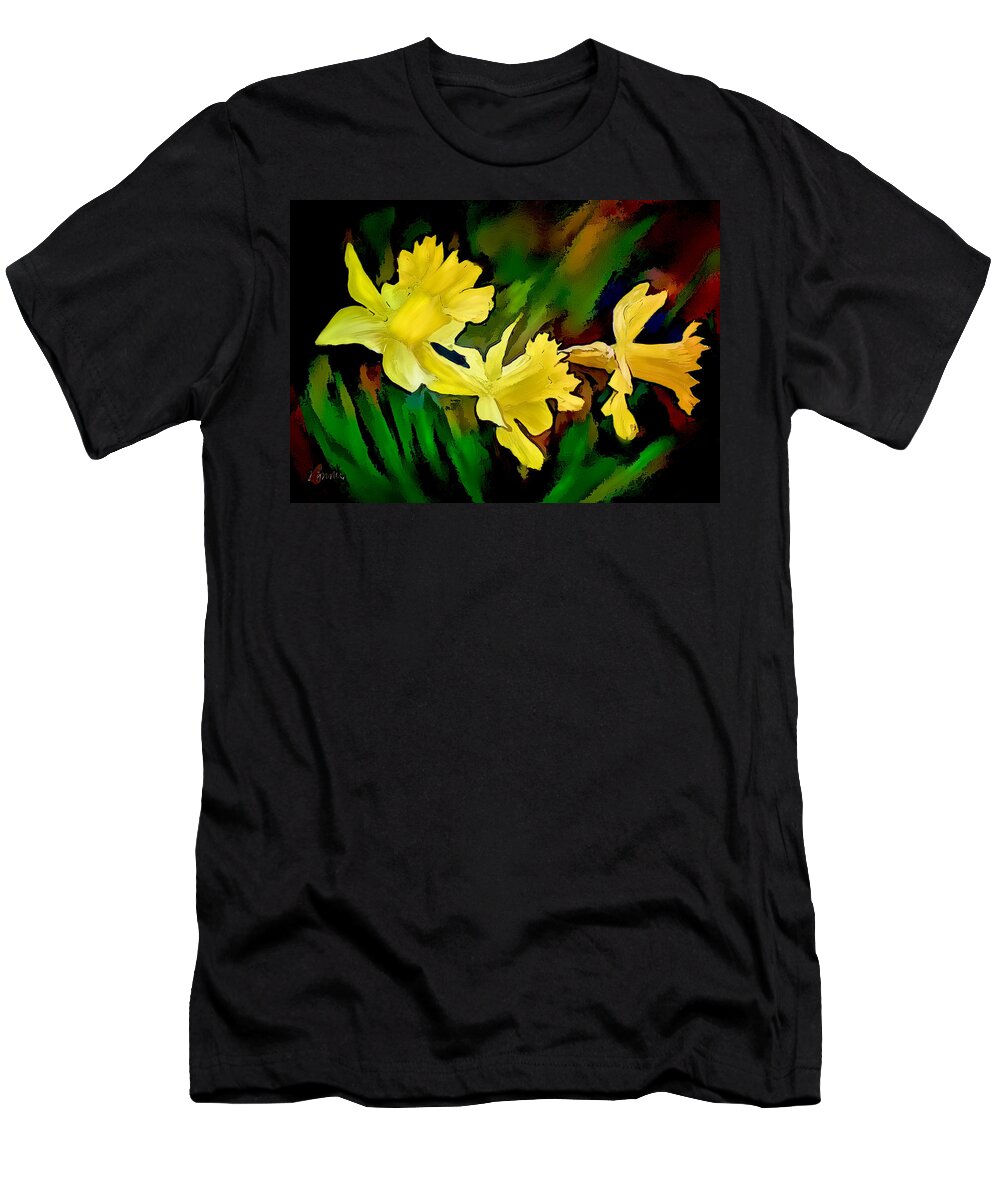  T-Shirt featuring the painting Dafadil by Bonnie Willis