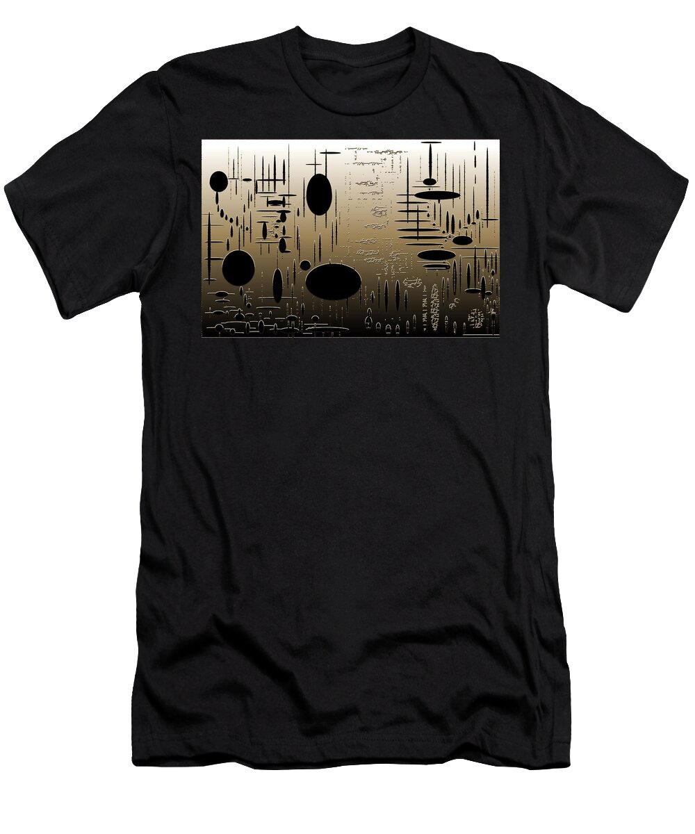 Floatation T-Shirt featuring the digital art Digital Dimensions in Brown Series Image 2 by Marie Jamieson