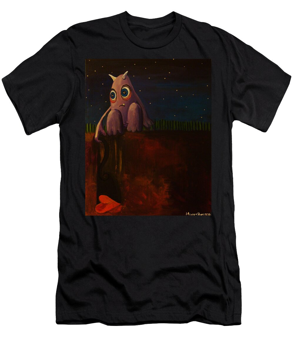 Monster T-Shirt featuring the painting Disconnecting by Mindy Huntress