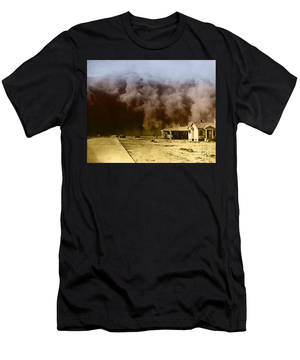 Color T-Shirt featuring the photograph Dust Storm, 1930s by Omikron