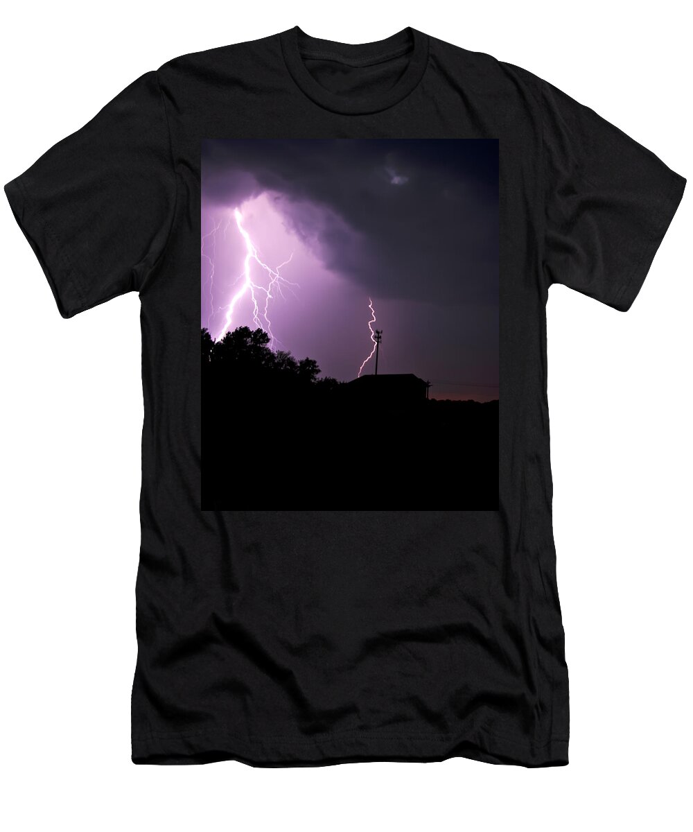 Lightning T-Shirt featuring the photograph Electrifying Sky by Scott Wood