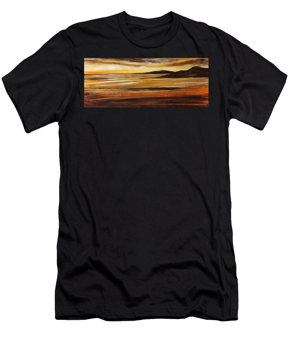 Sunset T-Shirt featuring the painting End of the Day - Panoramic Sunset by Gina De Gorna