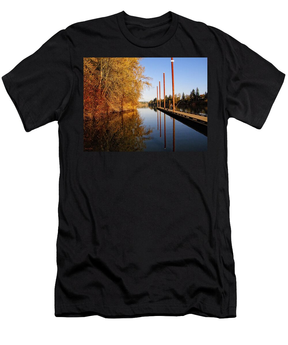 Pier T-Shirt featuring the photograph Fall Pier by Wendy McKennon