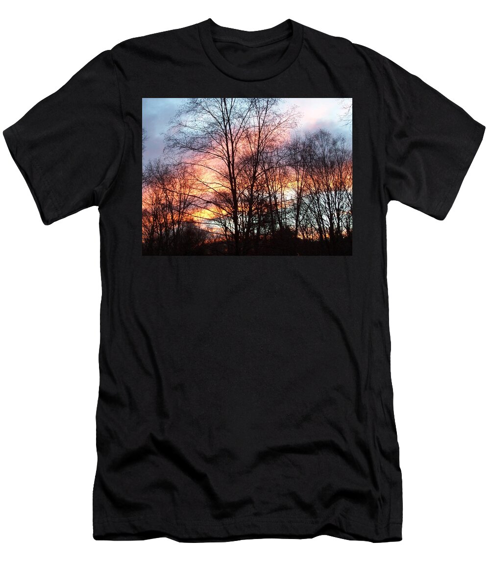Sunset T-Shirt featuring the photograph Fire In The Sky by Kim Galluzzo Wozniak