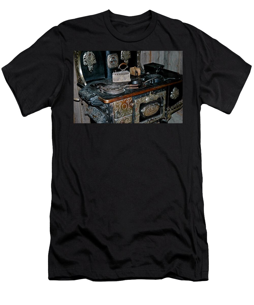 Usa T-Shirt featuring the photograph Fire up the wood stove by LeeAnn McLaneGoetz McLaneGoetzStudioLLCcom