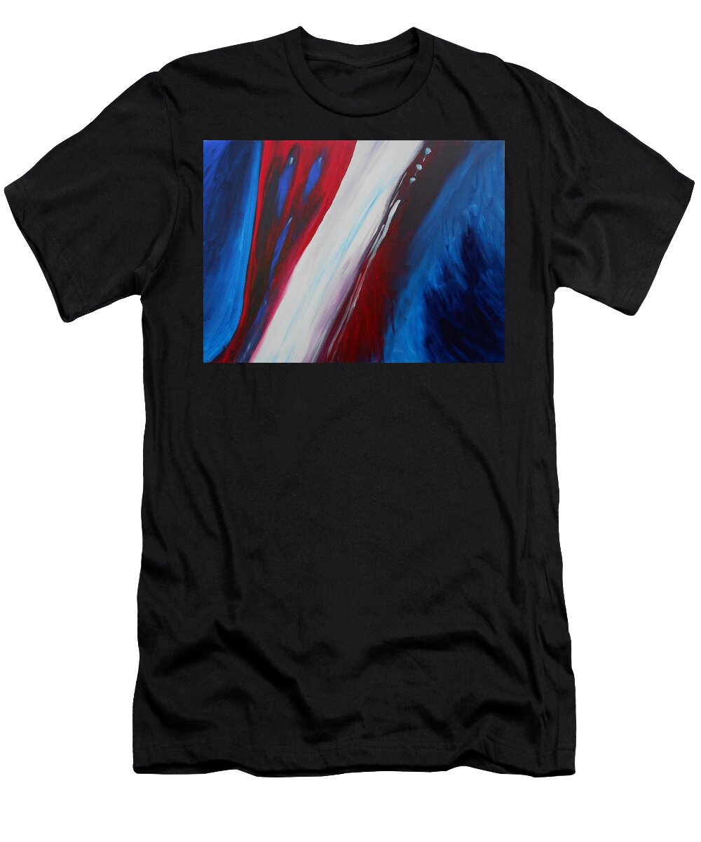Patriotic T-Shirt featuring the painting Freedom of Abstraction by Susan E Hanna