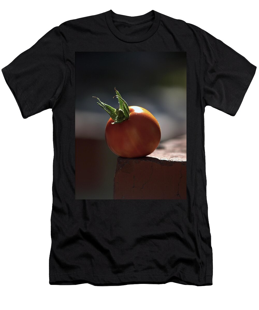 Tomato T-Shirt featuring the photograph Hang On by Joe Schofield