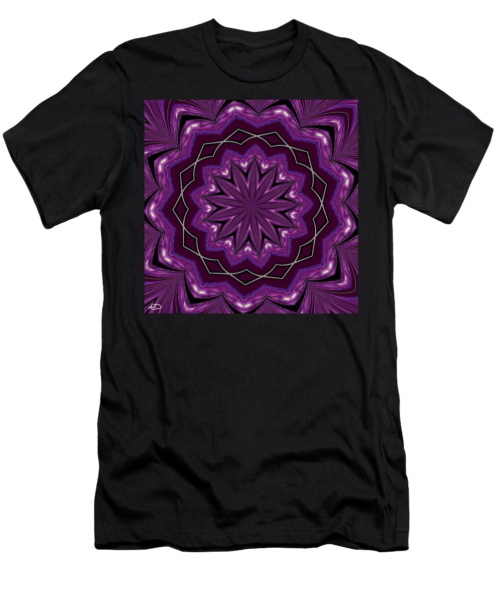 Purple T-Shirt featuring the digital art Heather and Lace by Alec Drake