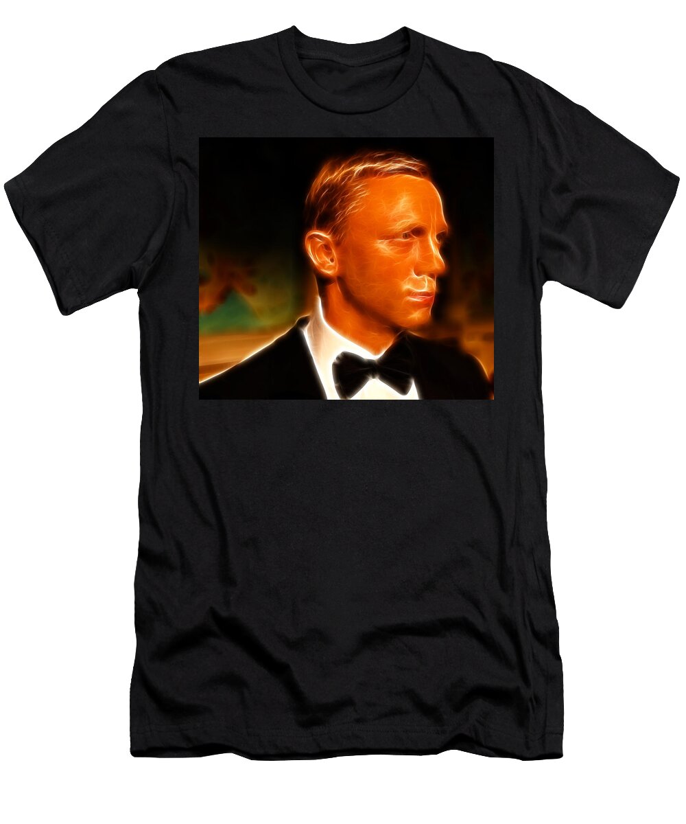 Lee Dos Santos T-Shirt featuring the photograph James Bond - Daniel Wroughton Craig - 007 - by Lee Dos Santos