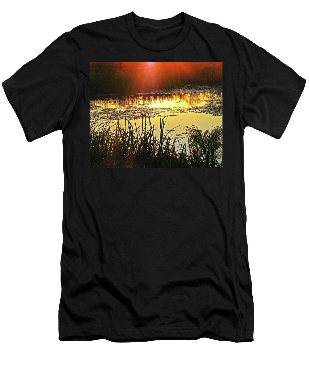 Lacassine T-Shirt featuring the photograph Lacassine Sundown by Lizi Beard-Ward