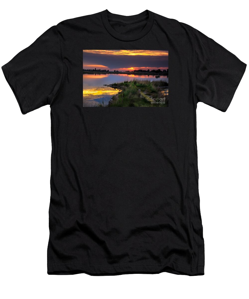 Sunset T-Shirt featuring the photograph Lake Sunset by Robert Bales