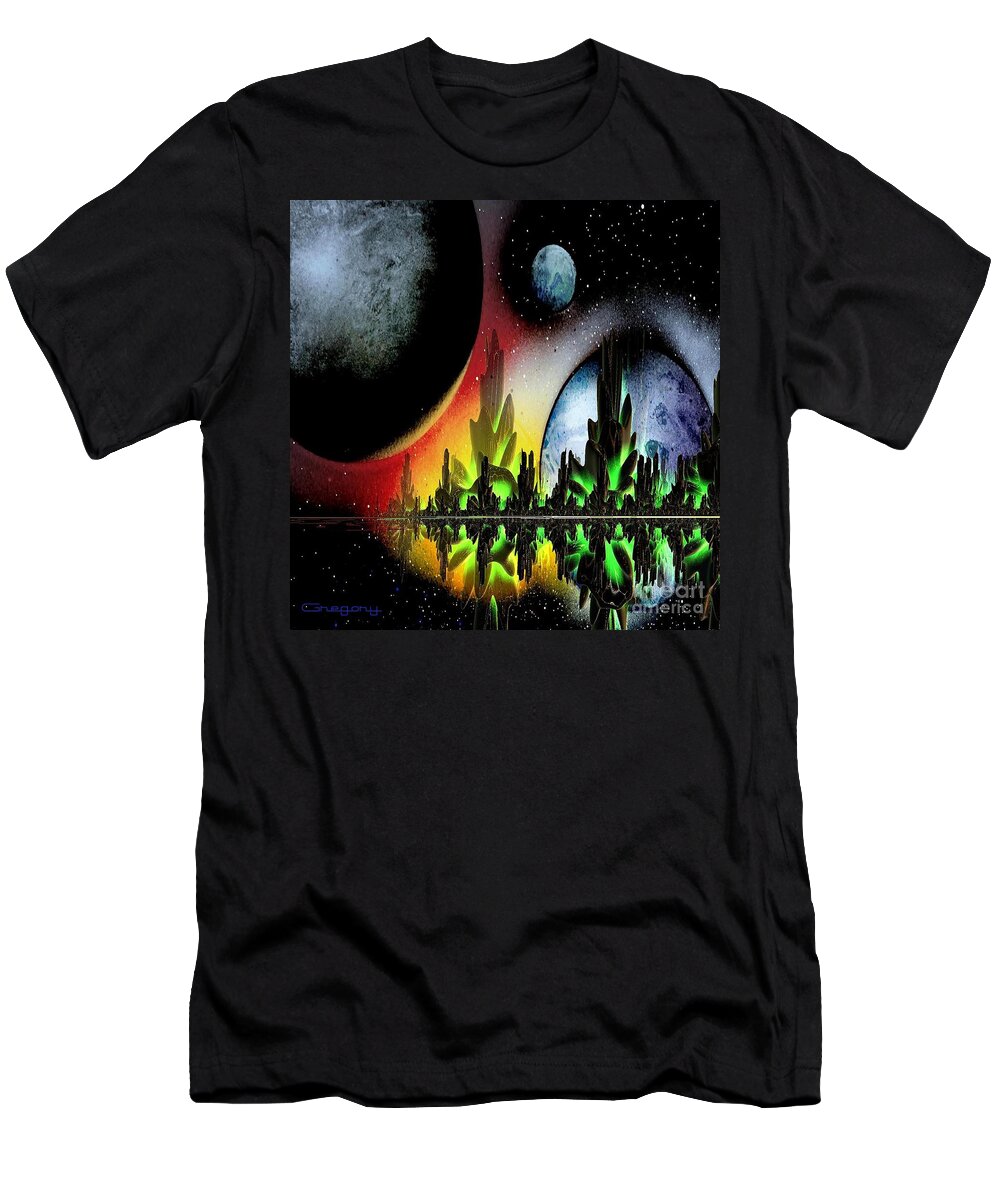 Venus T-Shirt featuring the mixed media Lake Venus by Greg Moores