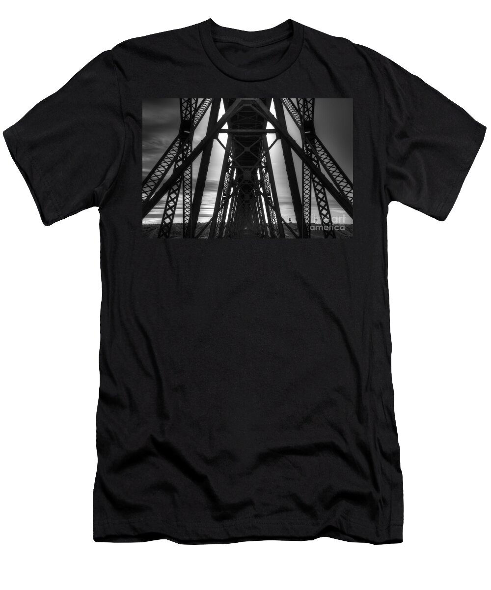 Lethbridge T-Shirt featuring the photograph Lethbridge High Level Bridge 2 by Bob Christopher