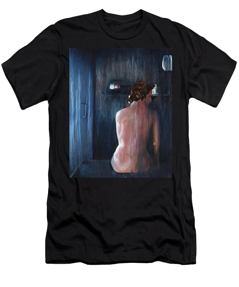 Bather T-Shirt featuring the painting Looking Through Glass by Vic Ritchey