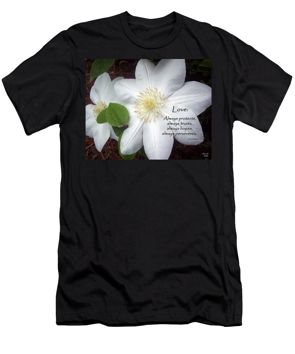 Scripture T-Shirt featuring the photograph Love by Sandra Clark