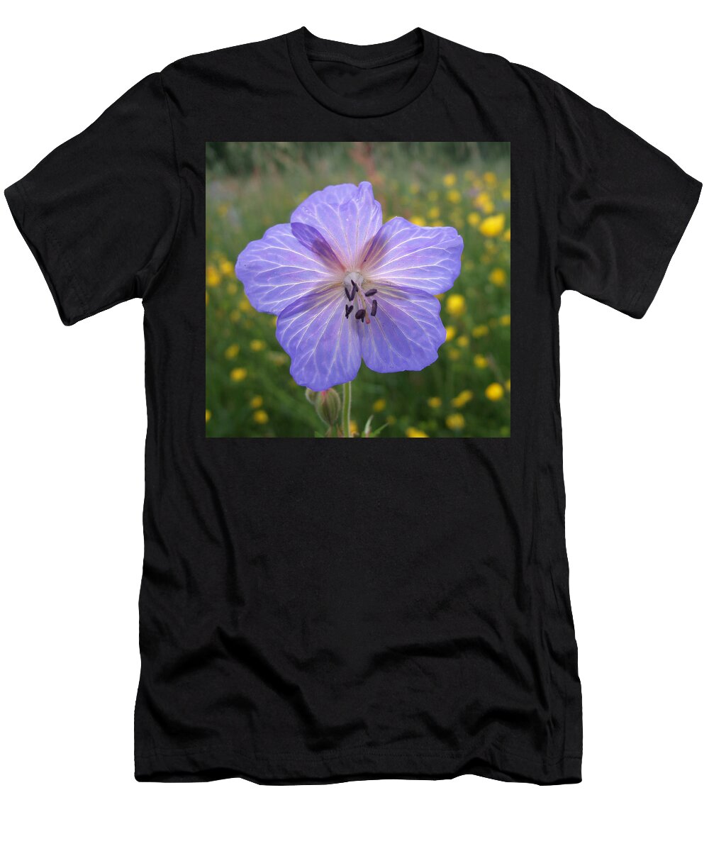Meadow Cranesbill T-Shirt featuring the photograph Meadow Cranesbill Geranium pratense by Matthias Hauser