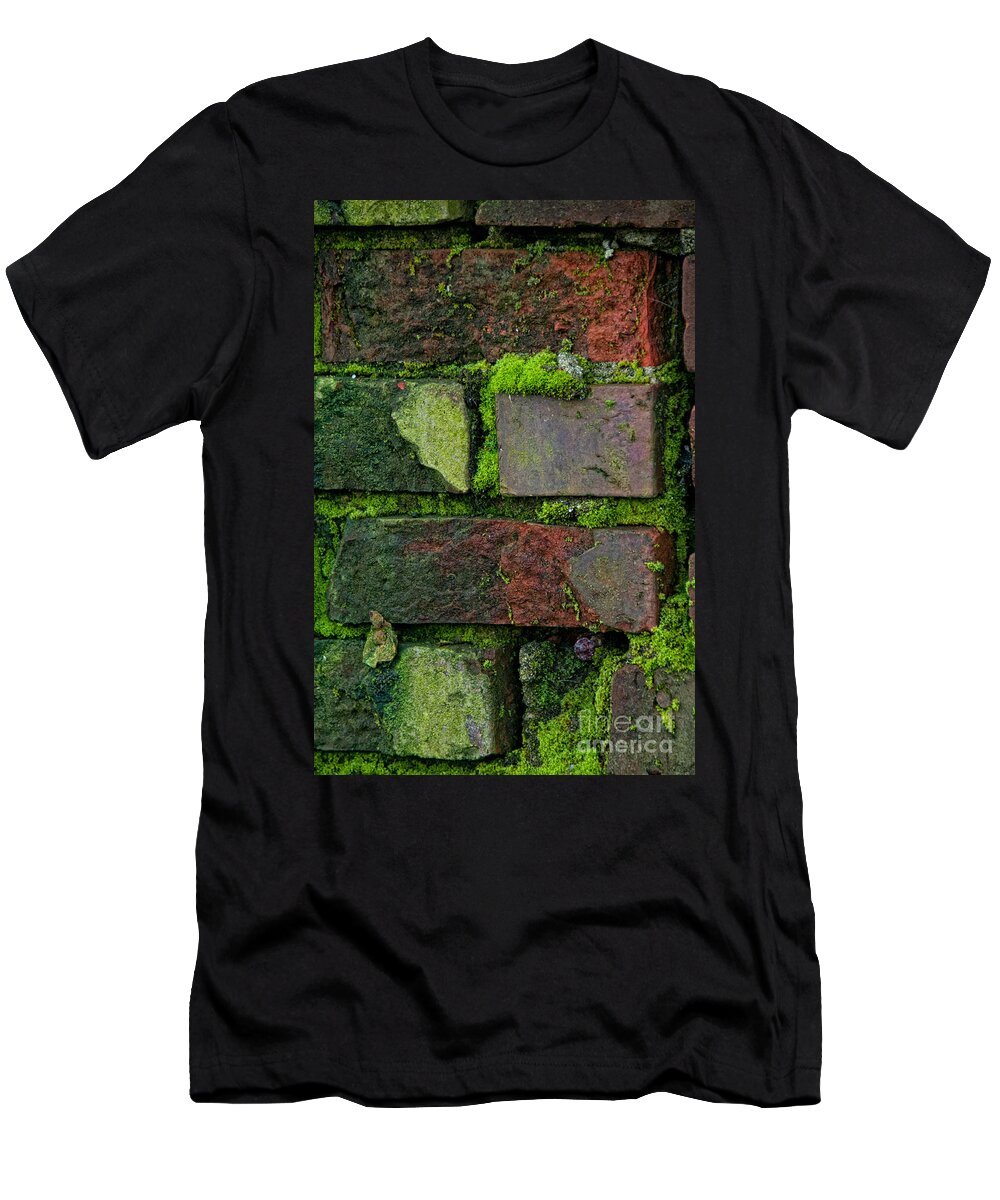 Canada T-Shirt featuring the digital art Mossy Brick Wall by Carol Ailles