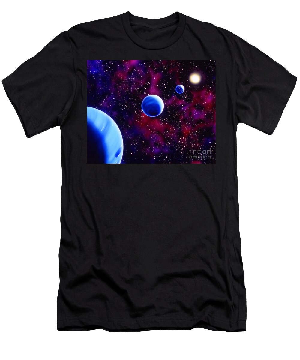 1970s T-Shirt featuring the photograph Neptune And Uranus by Granger