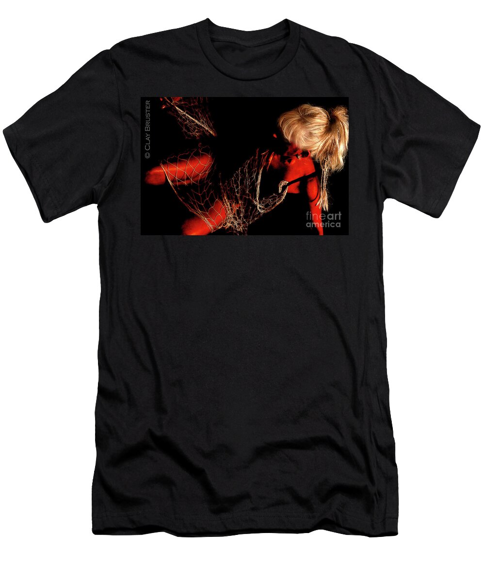 Clay T-Shirt featuring the photograph Netted a Red by Clayton Bruster