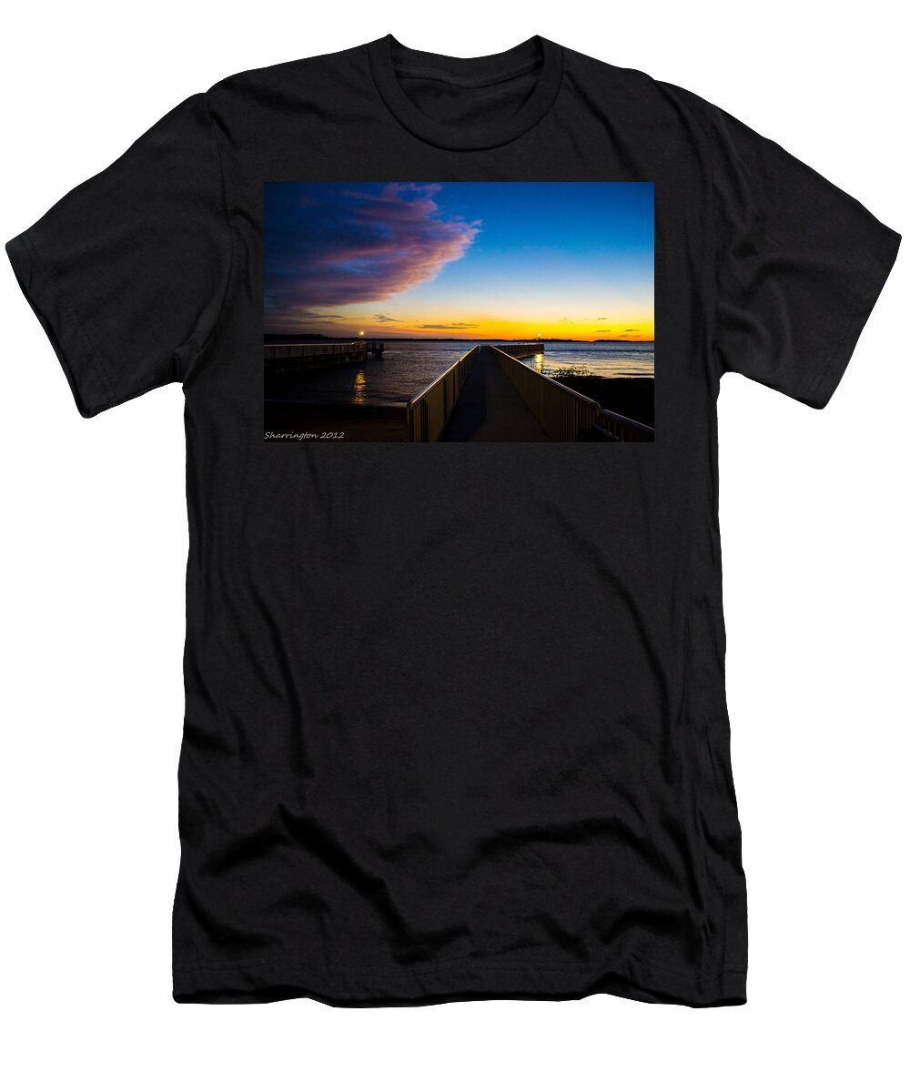 Pier T-Shirt featuring the photograph Night Approaches by Shannon Harrington