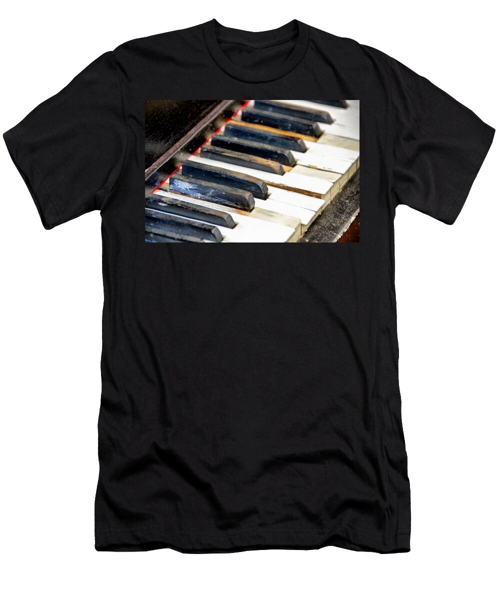 Piano T-Shirt featuring the photograph Off Key by Angelina Tamez