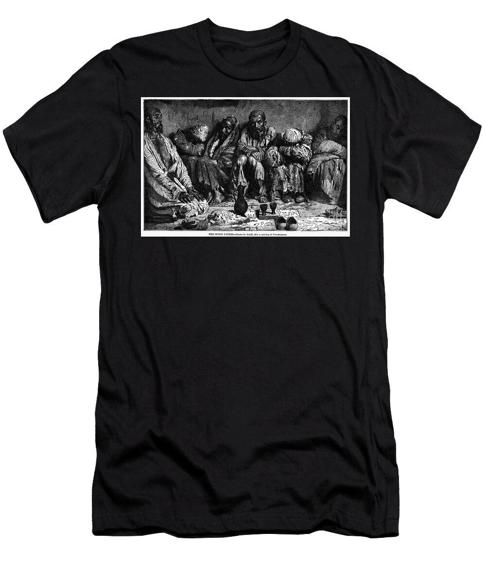 1868 T-Shirt featuring the photograph Opium Addicts, 1868 by Granger