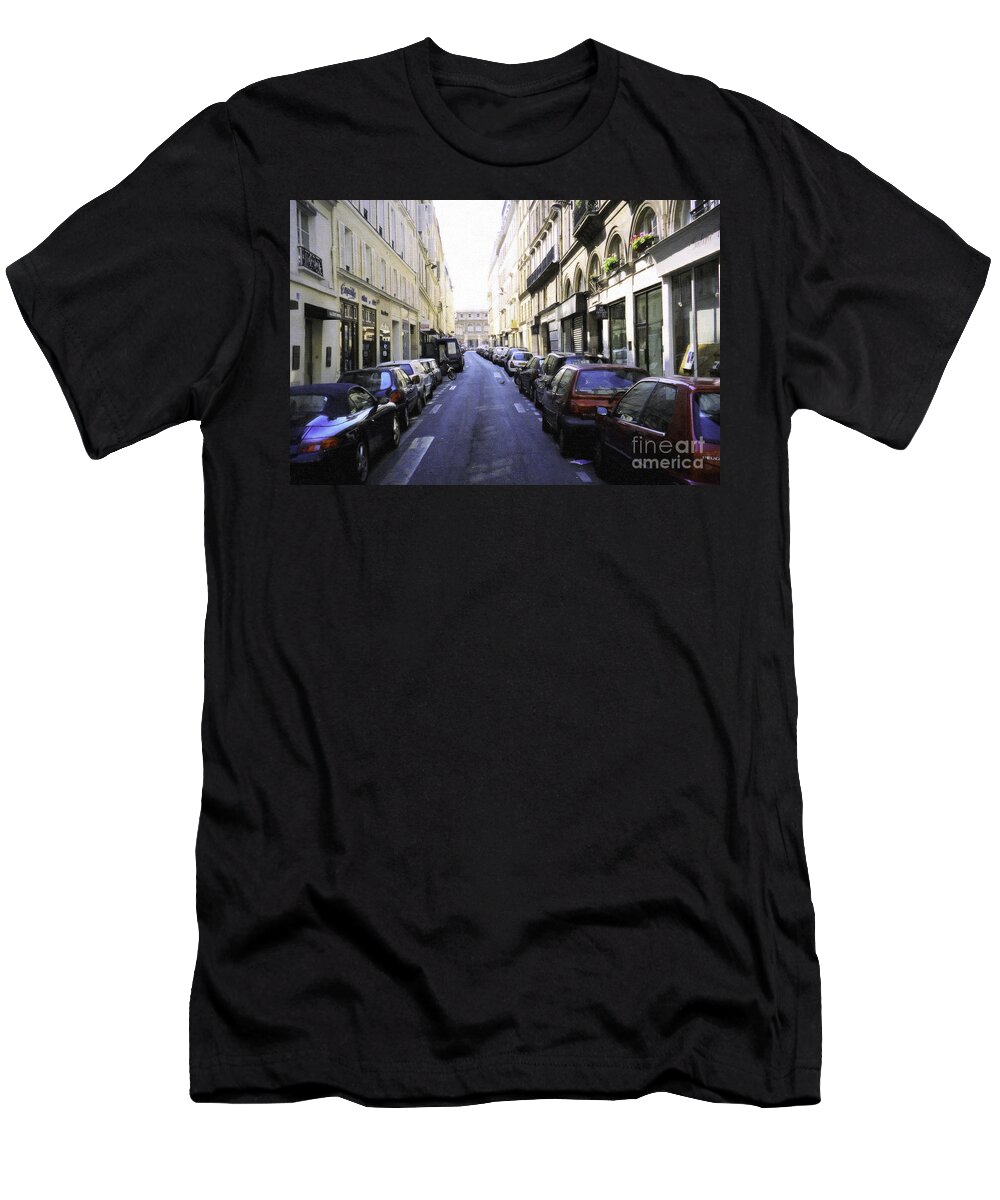 Landscape T-Shirt featuring the digital art Paris Street by Donna L Munro