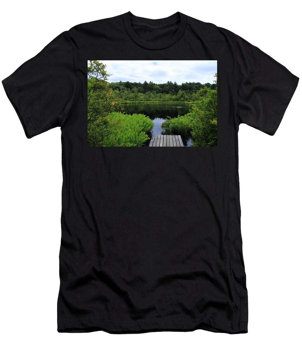 Ward Reservation T-Shirt featuring the photograph Pine Hole Pond by Jeff Heimlich