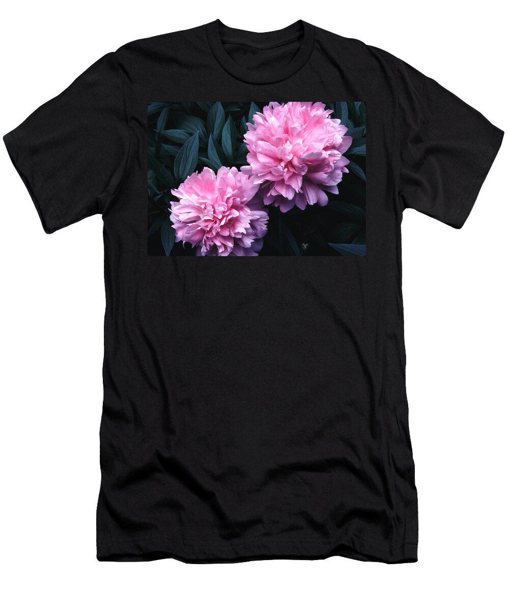 Flowers T-Shirt featuring the photograph Pink Peony Pair by Tom Wurl
