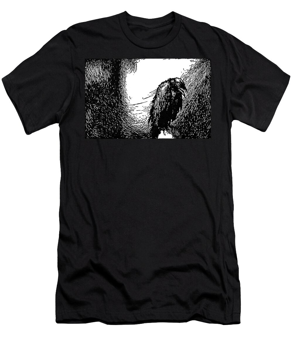 1845 T-Shirt featuring the photograph Poe: The Raven, 1845 by Granger
