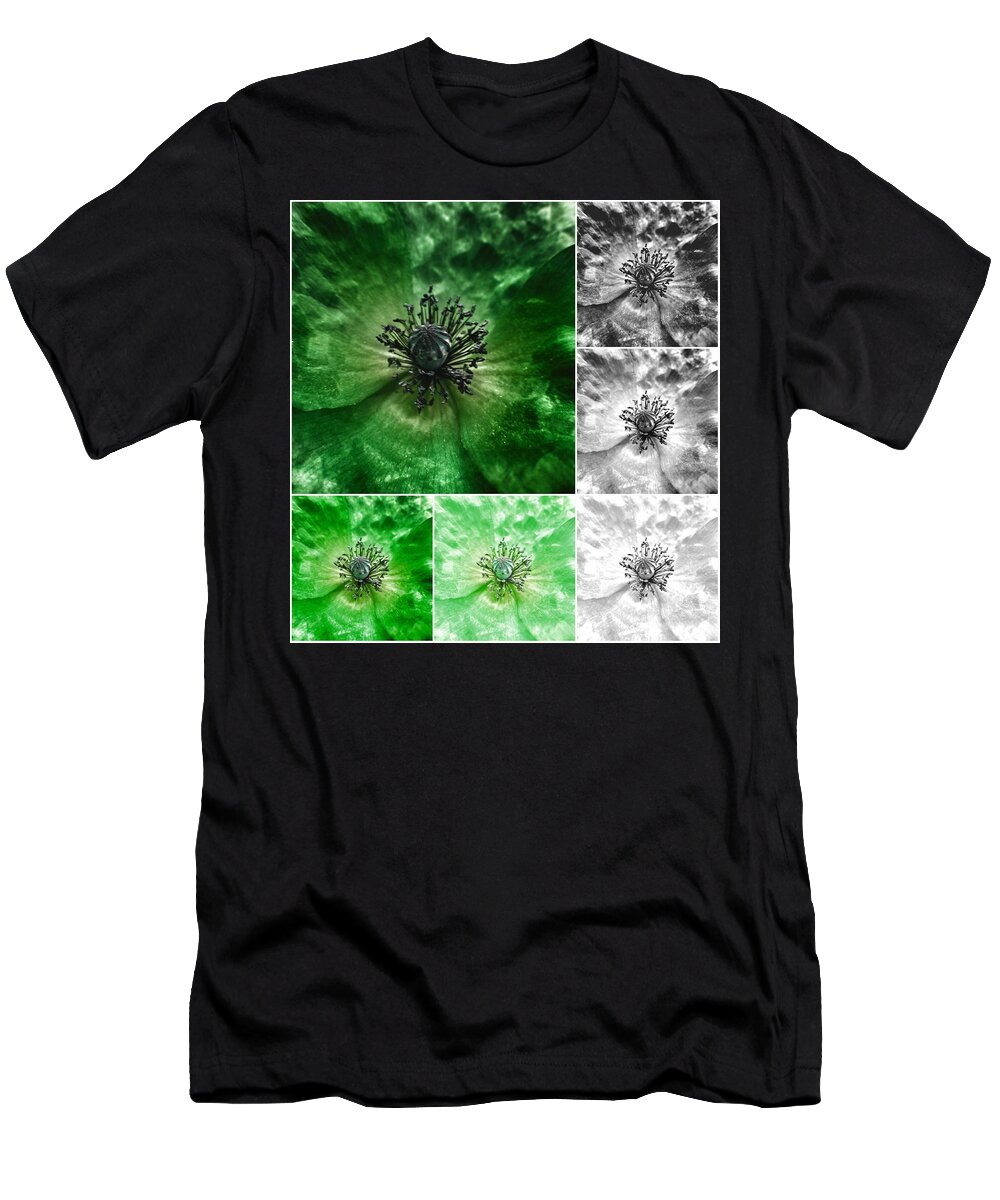 Poppy T-Shirt featuring the photograph Poppy Green - Macro Flowers Fine Art Photography by Marianna Mills