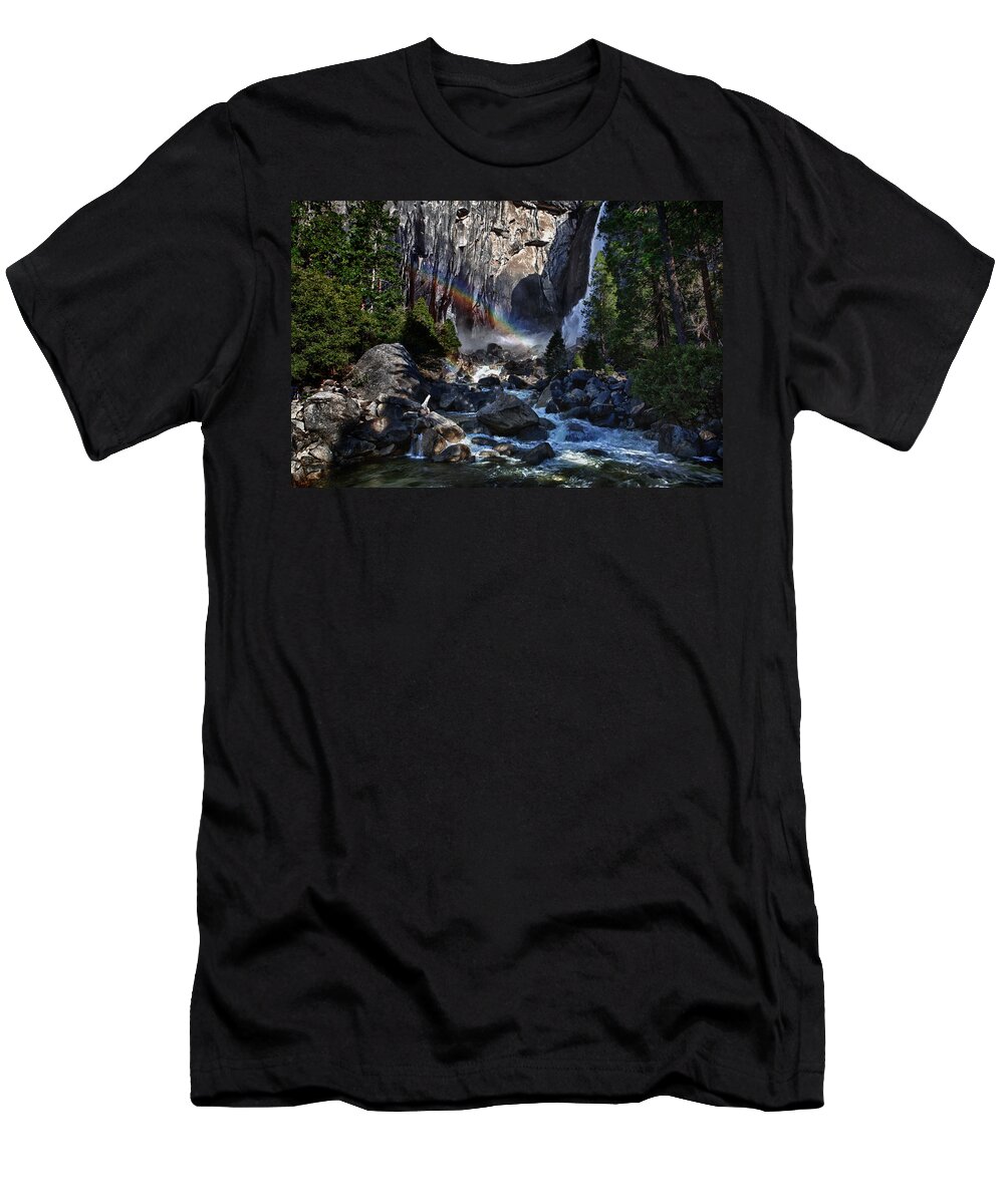 Yosemite T-Shirt featuring the photograph Rainbow at Yosemite Falls by Rick Berk