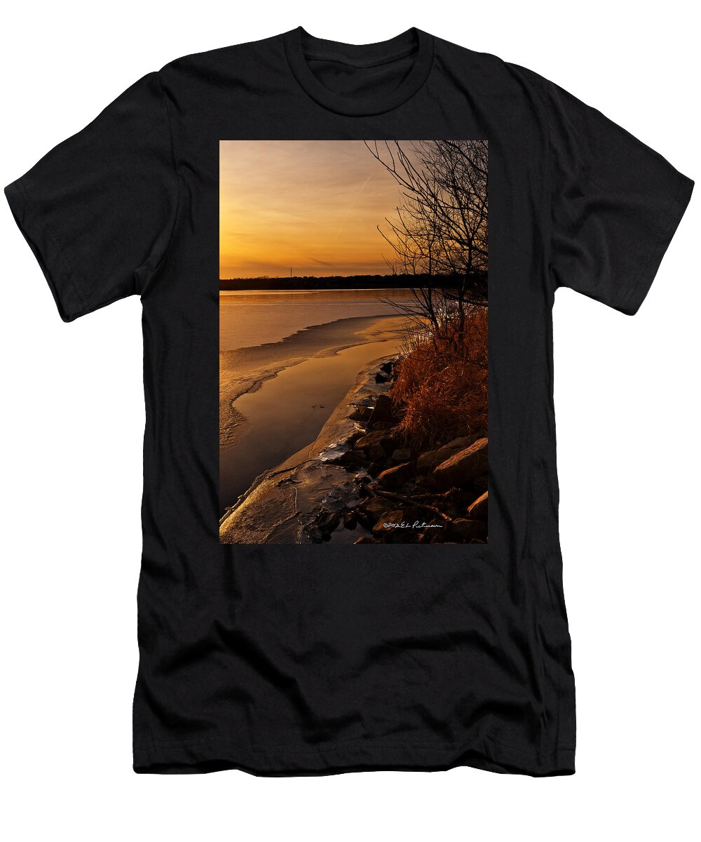 Sunset T-Shirt featuring the photograph Refreeze by Ed Peterson