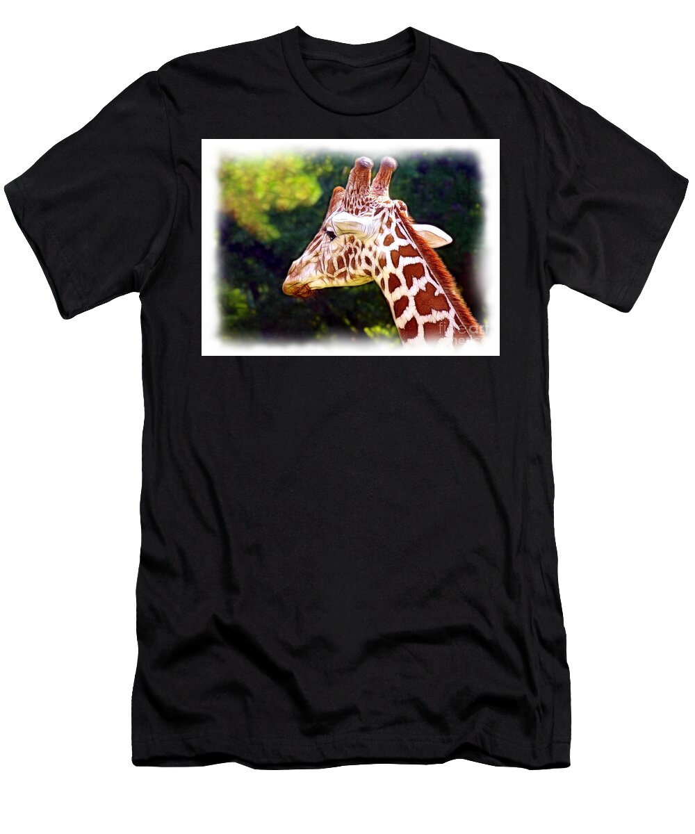 Reticulated T-Shirt featuring the photograph Reticulated Giraffe by Judi Bagwell