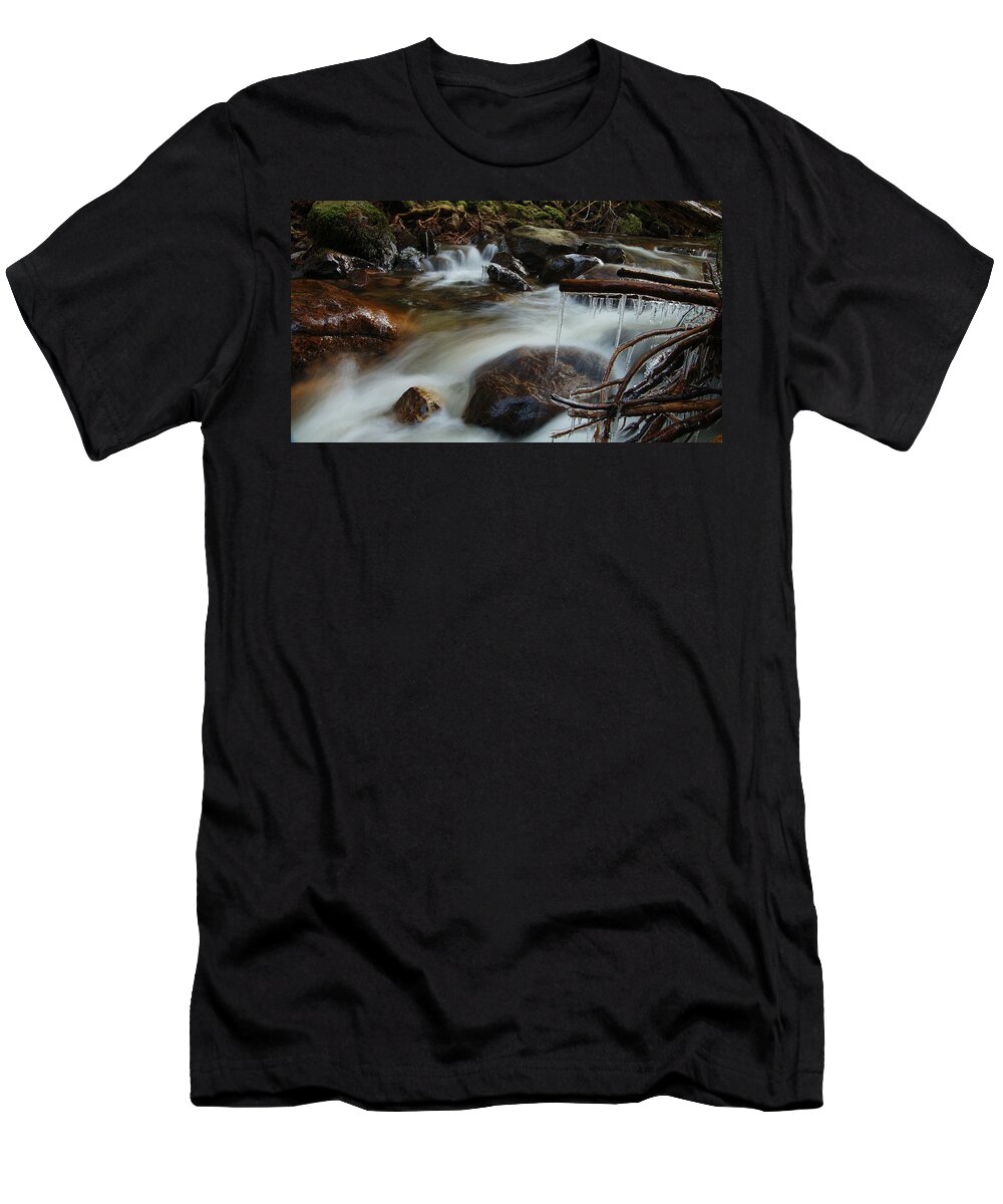 Icicles T-Shirt featuring the photograph River detail by Gavin Macrae