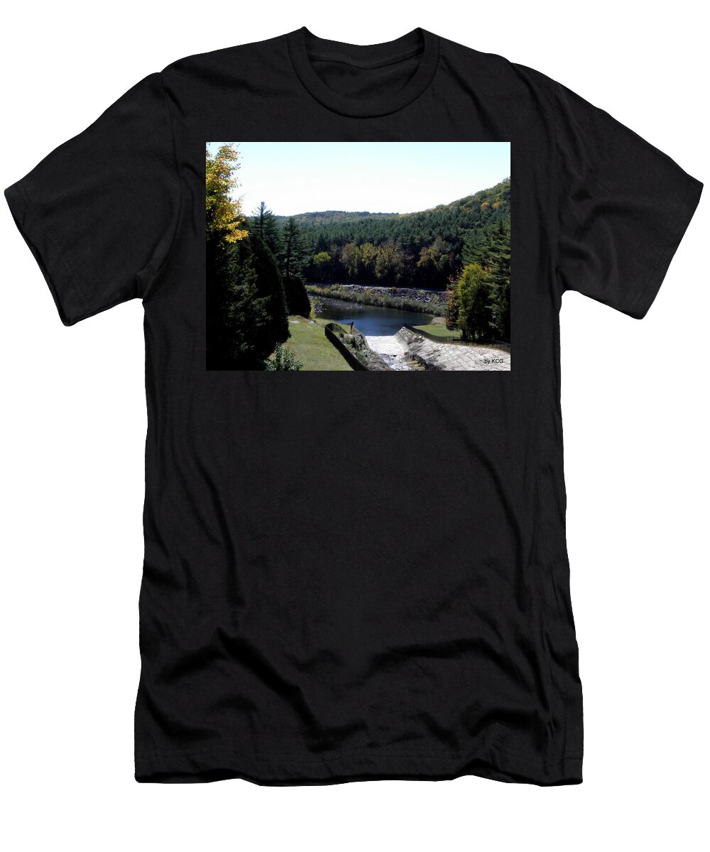 Dam T-Shirt featuring the photograph Saville Dam in the Fall CT USA by Kim Galluzzo