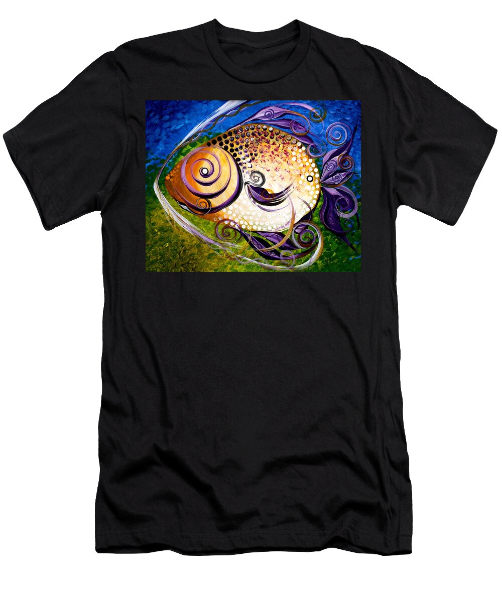 Fish Paintings T-Shirt featuring the painting Seagrass and Sultry Non-Subtlety by J Vincent Scarpace