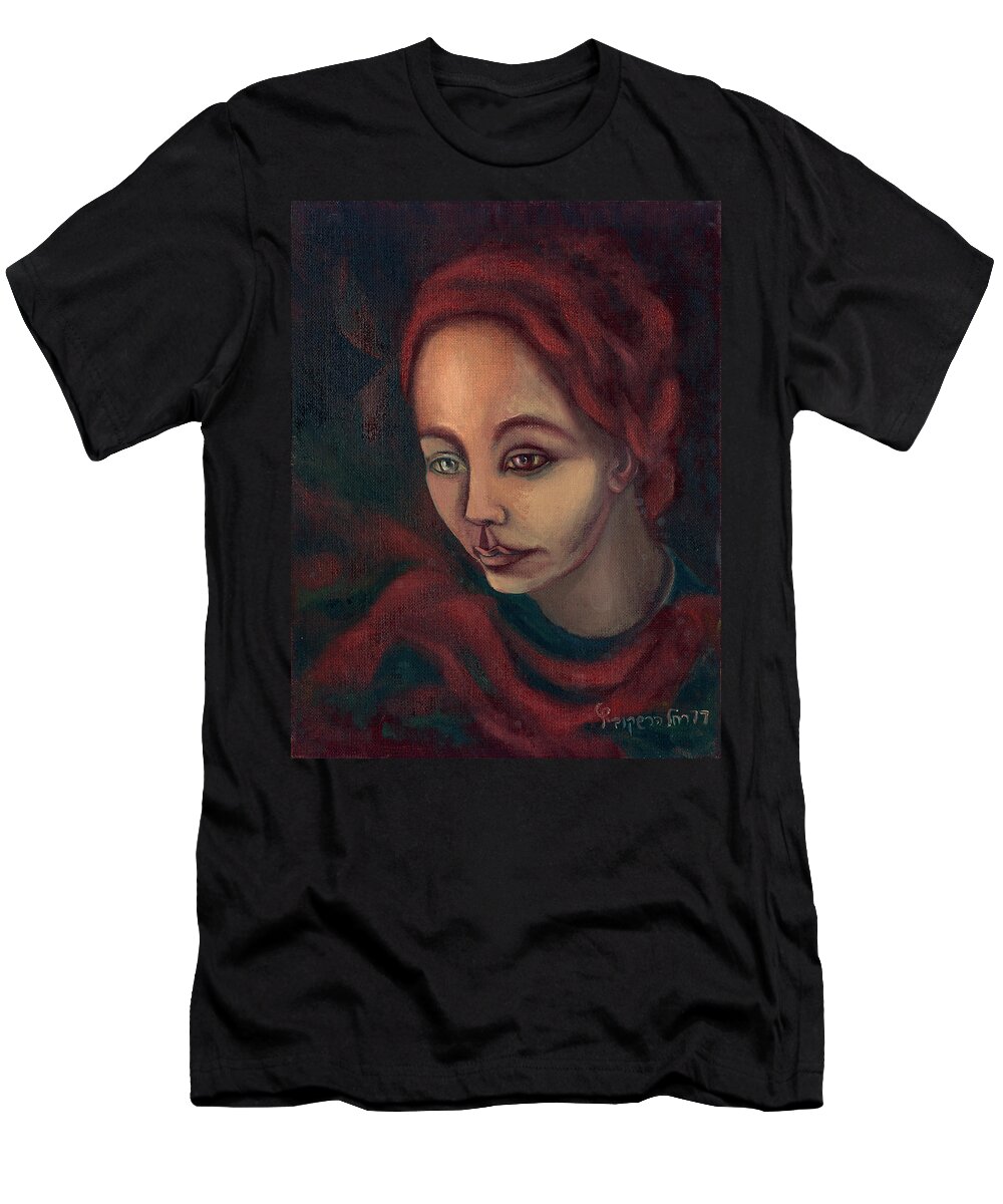 Face T-Shirt featuring the painting Spanish Ginger by Rachel Hershkovitz