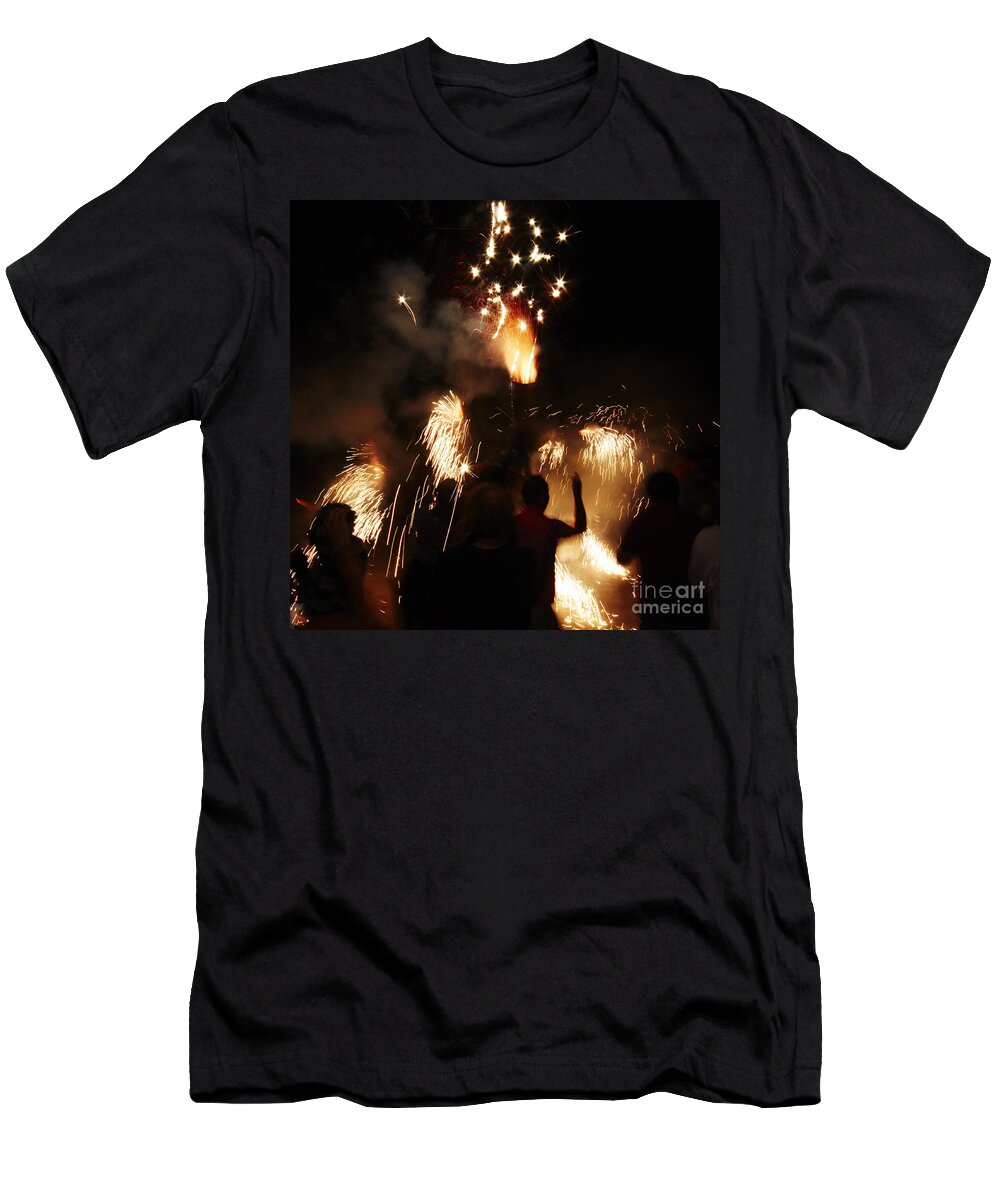 Fuego T-Shirt featuring the photograph Street fire by Agusti Pardo Rossello