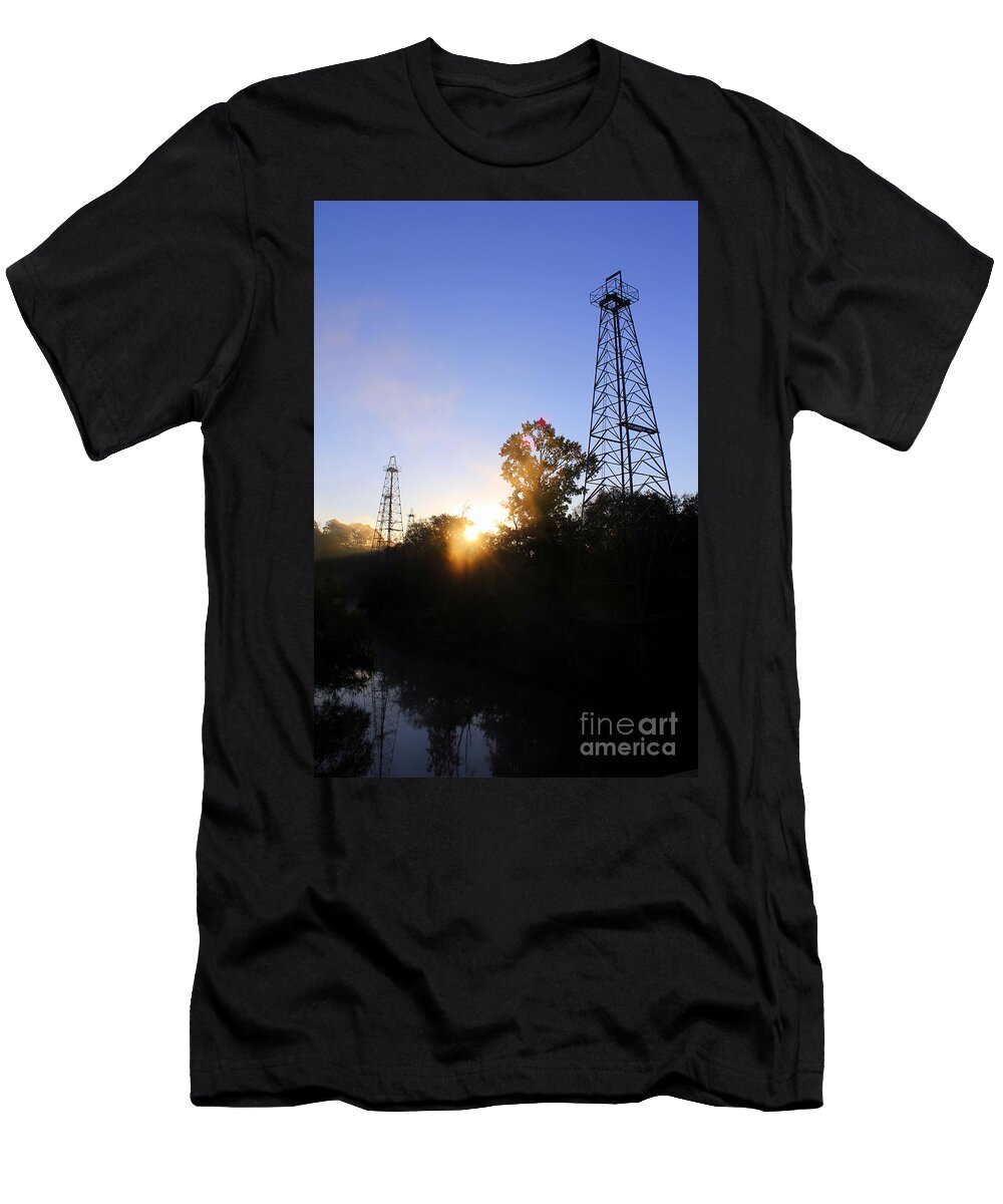 Sabine River T-Shirt featuring the photograph Sunrise On The Sabine by Kathy White