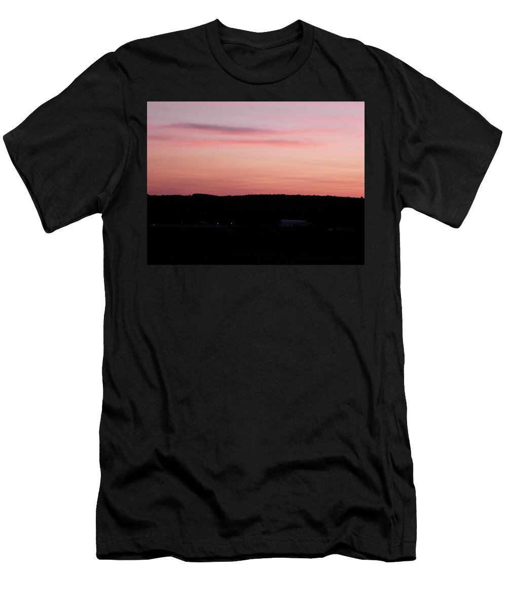 Color Photography T-Shirt featuring the photograph Sunset Over The Farm by Kim Galluzzo Wozniak