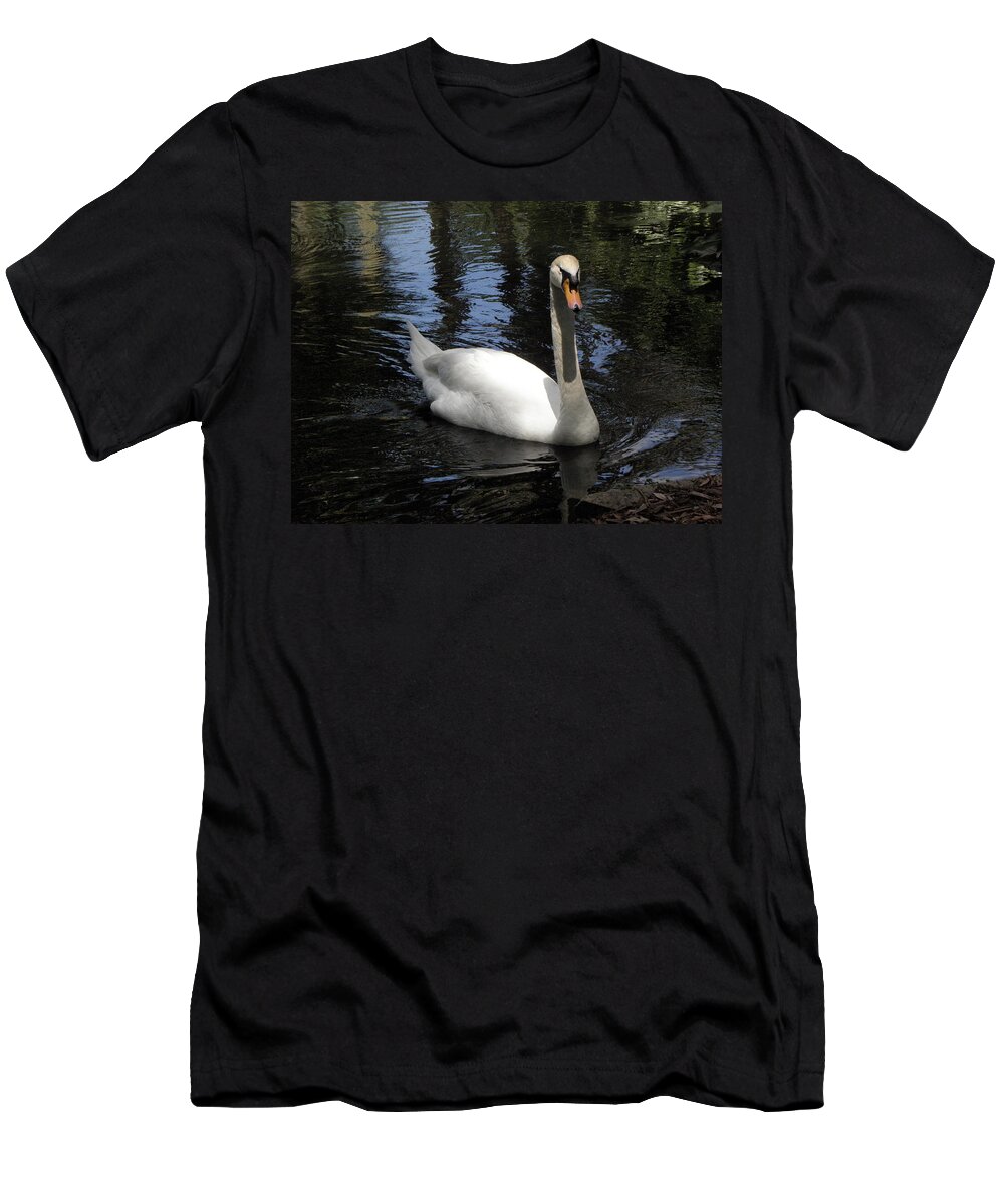 Swan T-Shirt featuring the photograph Swan Swim by Kim Galluzzo